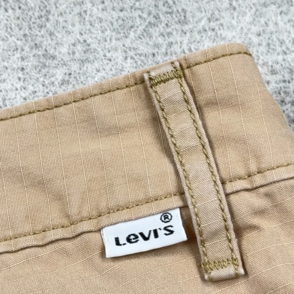 Levis Cargo Shorts Men 38 Tan Brown Rip Stop Canvas Hiking Dad Adult Utility